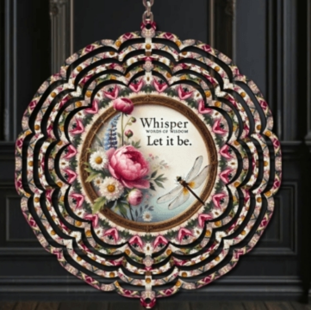 8 Inch Floral Whisper Wind Spinner